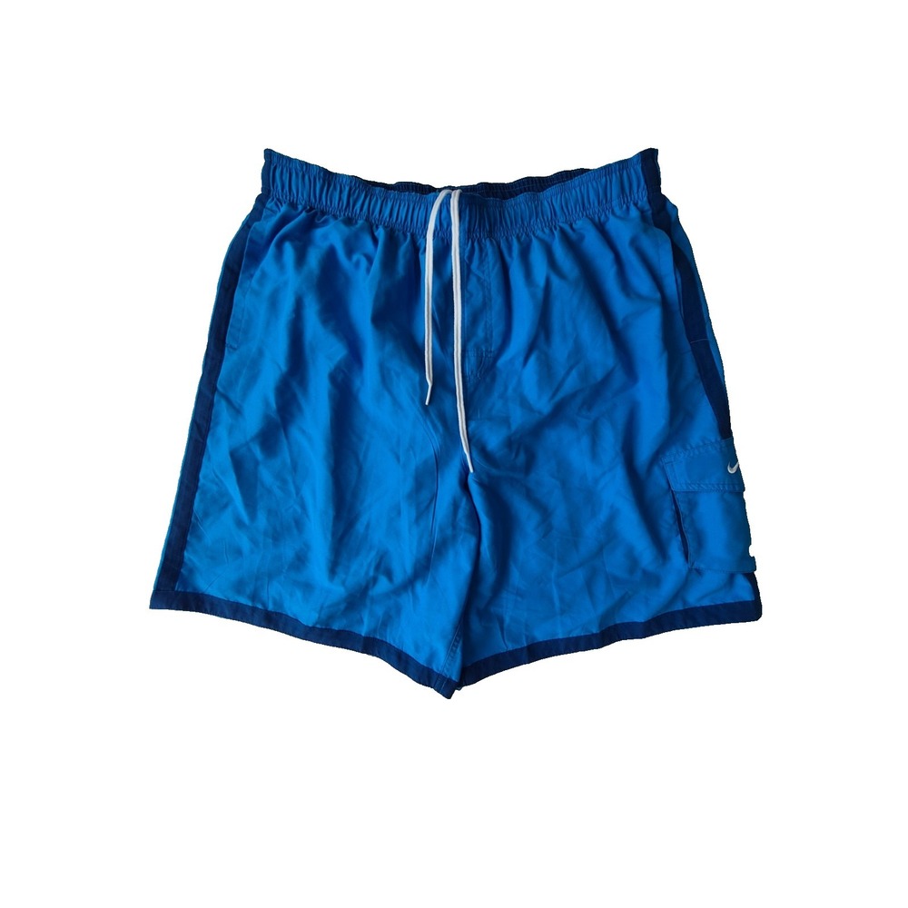 Nike Swim Trunks Men's XXL Blue Mesh Lined Drawstring Beach Shorts